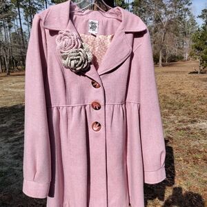 Vintage Babydoll Coat with Floral Details